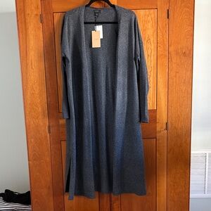 Halogen Charcoal Open-Front Duster Cardigan